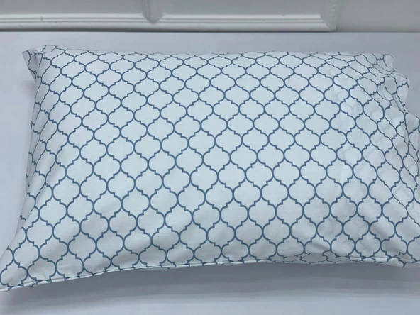 NİVEMESHOME MAVİ GEOMETRİK DESEN 2 Lİ YASTIK KILIFI KAPAKLI 50X70 - 2