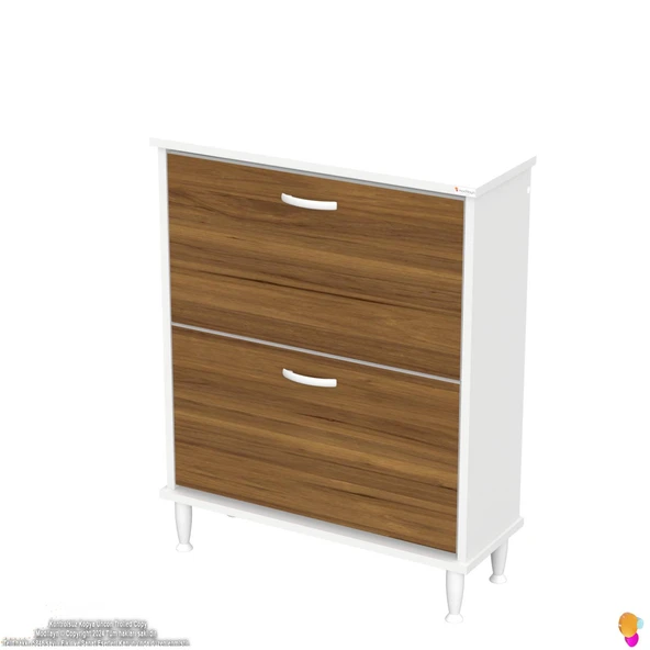 Modilayn UMAY Kapı Önü 72 x 90 x 25, 5 cm’ lik 2 Düşer Kapak 4 Göz Bölmeli Ayakkabılık - 6