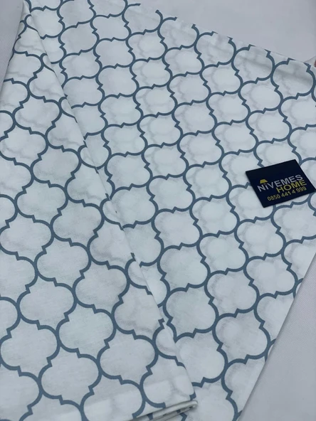 NİVEMESHOME MAVİ GEOMETRİK DESEN 2 Lİ YASTIK KILIFI KAPAKLI 50X70 - 3