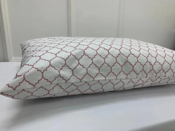 NİVEMESHOME GÜL KURUSU GEOMETRİK DESEN 2 Lİ YASTIK KILIFI KAPAKLI 50X70 - 4