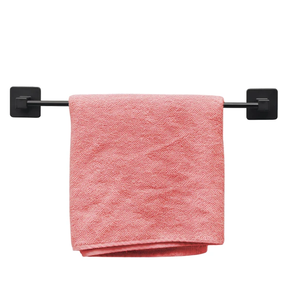 Havluluk Yapışkanlı Metal Siyah Banyo Lavabo Mutfak Uzun Kağıt Bez Havlu Askısı Kağıtlık 39 cm - 4