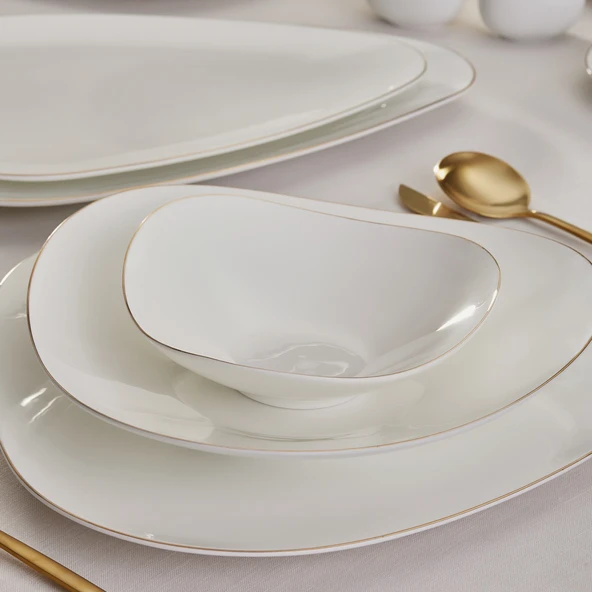 Karaca Fine Pearl Tristan 62 Parça 12 Kişilik Yemek Takımı Gold - 3