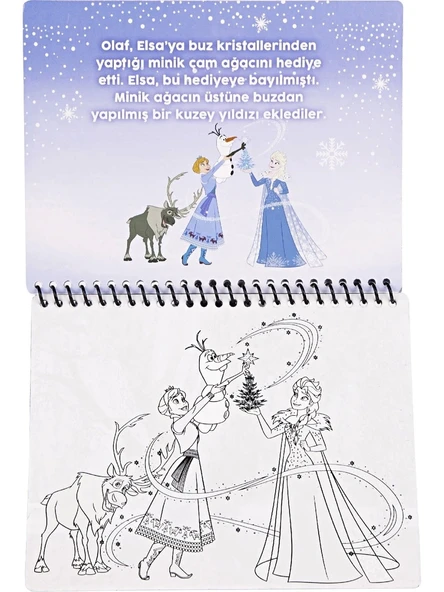 Magic Water Water Painting Lisanslı Disney Frozen Karlar Ülkesi  Sihirli Özel Sulu Kalem ile Boyama Kitabı - 3