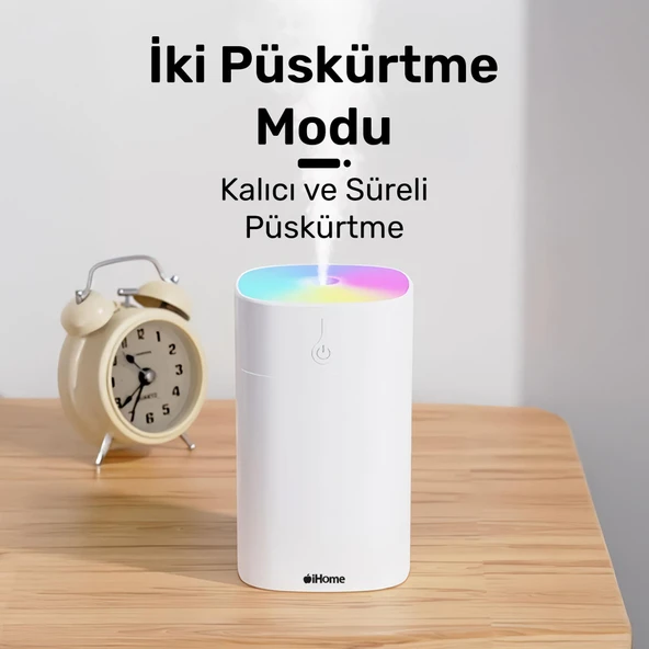 NPO iHome NPD09B RGB Renkli Aromaterapi Difüzör ve Ultrasonik Hava Nemlendirici Buhar Makinesi - 7