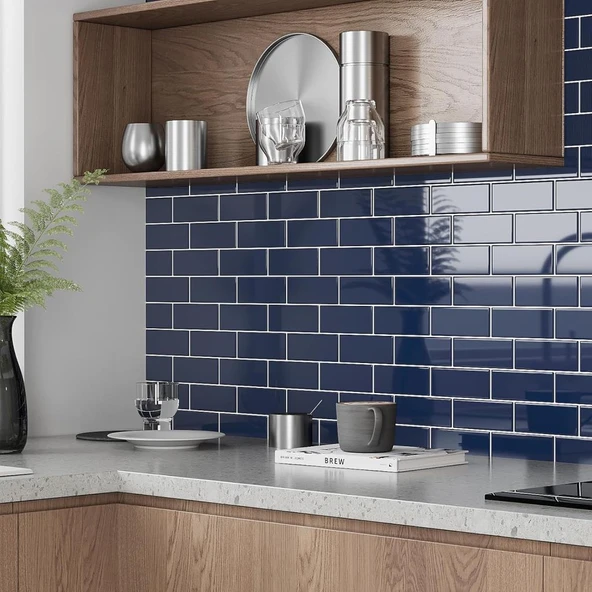 Renkli Duvarlar 30×30cm Safir Tuğla Epoksi 1 Adet 3D Yapışkanlı Duvar Kaplama Paneli Mutfak Banyo Salon Ofis Döşeme - Resim 10