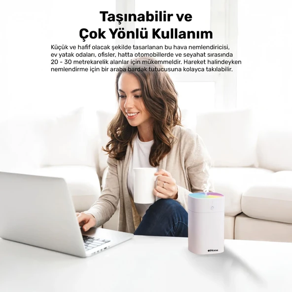NPO iHome NPD09B RGB Renkli Aromaterapi Difüzör ve Ultrasonik Hava Nemlendirici Buhar Makinesi - 5