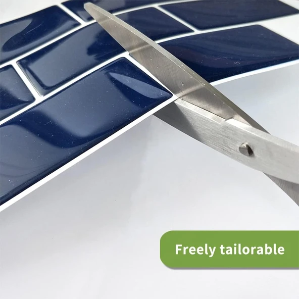 Renkli Duvarlar 30×30cm Safir Tuğla Epoksi 1 Adet 3D Yapışkanlı Duvar Kaplama Paneli Mutfak Banyo Salon Ofis Döşeme - Resim 11