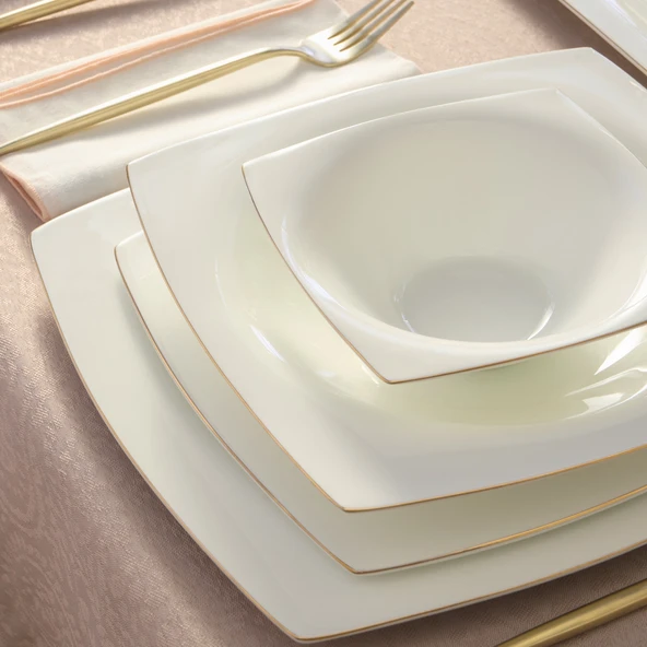 Karaca Fine Pearl Dara 58 Parça 12 Kişilik Yemek Takımı Gold - 4