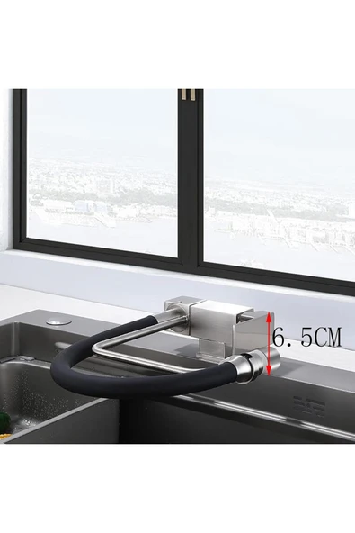 Mutfak Pencere Önü Katlanır Evye Bataryası Spiralli ve Fiskiyeli Yeni 7 Yıl Garantili Ithal - Resim 7