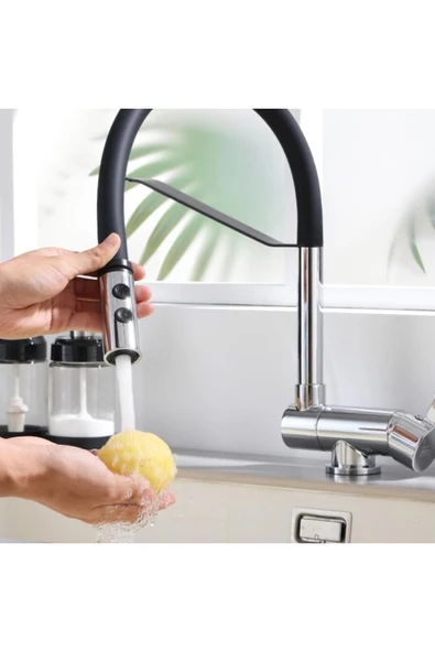 Mutfak Pencere Önü Katlanır Evye Bataryası Spiralli ve Fiskiyeli Yeni 7 Yıl Garantili Ithal - Resim 4