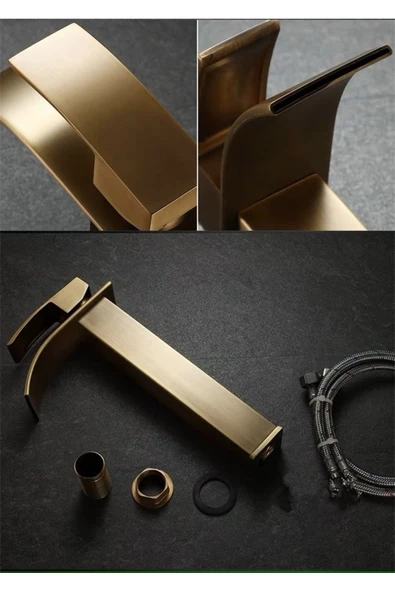 Banyo Çanak Lavabo Bataryası Antik Renk Şelale Model 7 Yıl Garantili Ithal - Resim 7