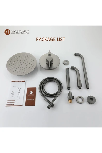 Banyo Bataryası Duş Seti Ankastre Anrasit Yeni Ürün 3 Yollu Model Sıva Altı Dahil 7 Yıl Garantili - 7