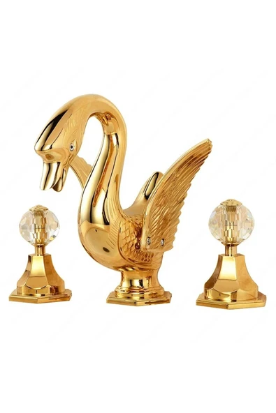 BANYO LAVABO BATARYASI KUĞU GOLD ALTIN DORE 3 LÜ SET YENİ MODEL İTHAL 7 YIL GARANTİLİ - Resim 2