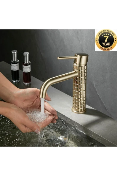 Banyo Lavabo Bataryası Mat Gold Renk Yeni Model 7 Yıl Garantili Ithal