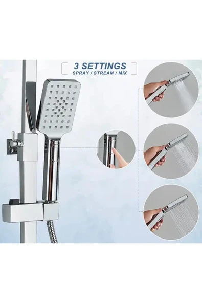 Banyo Bataryası Dijital Duş Seti Krom Renk Sepetli YeniTarasım 7 Yıl Garantili Ithal - 4
