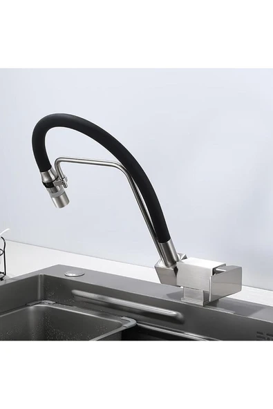 Mutfak Pencere Önü Katlanır Evye Bataryası Spiralli ve Fiskiyeli Yeni 7 Yıl Garantili Ithal - Resim 5