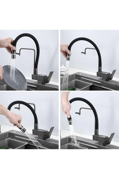 Mutfak Pencere Önü Katlanır Evye Bataryası Spiralli ve Fiskiyeli Yeni 7 Yıl Garantili Ithal - Resim 3