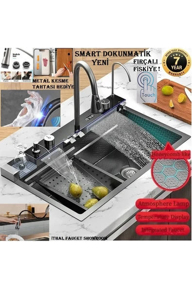 Dijital Eviye Seti Dokunmatik Smart Teknolojik Antrasit Gri 9 Fonksiyonlu Full 7 Yıl Garanti Ithal