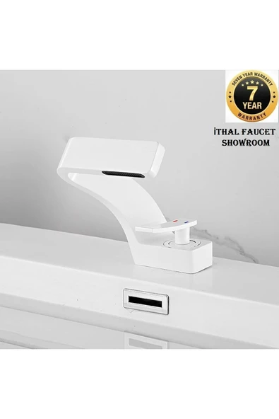 Banyo Lavabo Bataryası Beyaz Renk Şelale Yeni Tasarım 7 Yıl Garantili İthal - 1