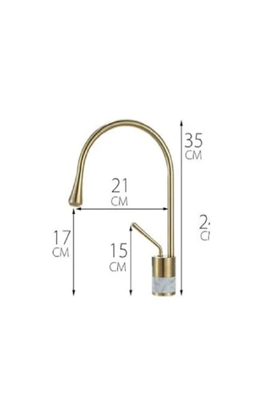 Banyo Lavabo Bataryası Mat Gold Beyaz Mermerli Model Yeni Tasarım 7 Yıl Garantili İthal - 2