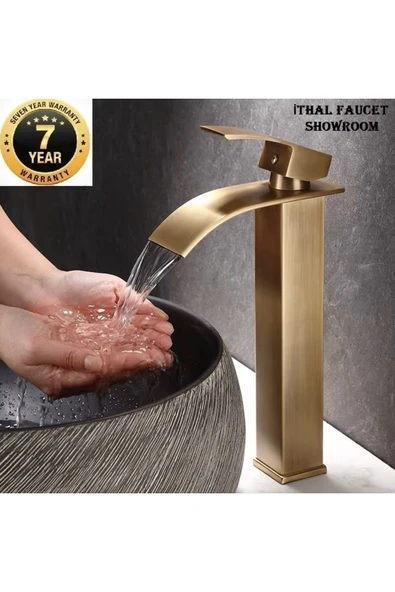 Banyo Çanak Lavabo Bataryası Antik Renk Şelale Model 7 Yıl Garantili Ithal