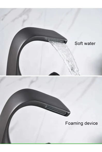 Banyo Lavabo Bataryası Antrasit Renk Şelale Yeni Tasarım 7 Yıl Garantili İthal - Resim 5