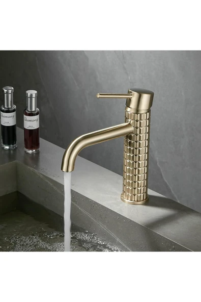Banyo Lavabo Bataryası Mat Gold Renk Yeni Model 7 Yıl Garantili Ithal - 3