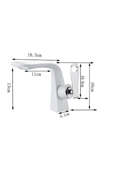 Banyo Lavabo Bataryası Beyaz/Krom Yeni Model Şelale 7 Yıl Garantili İthal - 6