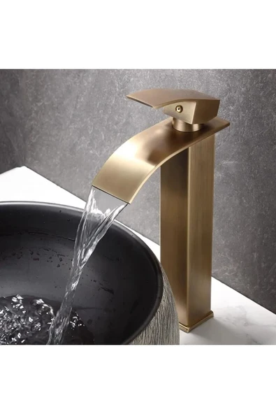 Banyo Çanak Lavabo Bataryası Antik Renk Şelale Model 7 Yıl Garantili Ithal - Resim 3