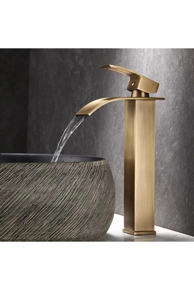 Banyo Çanak Lavabo Bataryası Antik Renk Şelale Model 7 Yıl Garantili Ithal - Resim 2