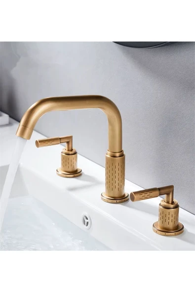 Banyo Lavabo Bataryası Ankastre Antik Renk  3'lü Set Yeni 7 Yıl Garantili İthal - 2