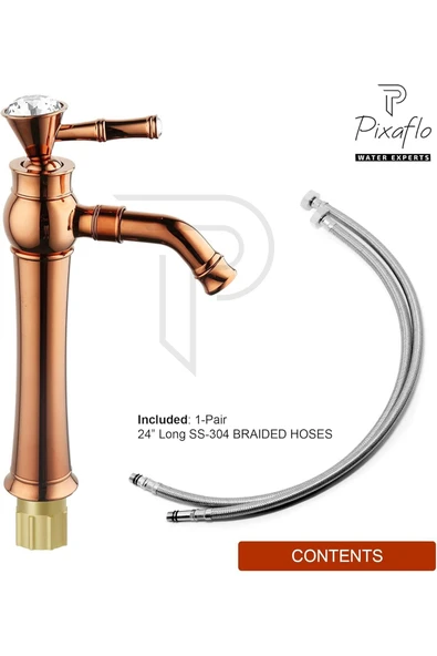 Banyo Çanak Lavabo Bataryası Rose Renk Taşlı Model 7 Yıl Garantili Ithal - Resim 6