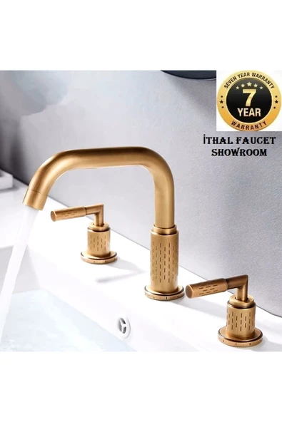 Banyo Lavabo Bataryası Ankastre Antik Renk  3'lü Set Yeni 7 Yıl Garantili İthal