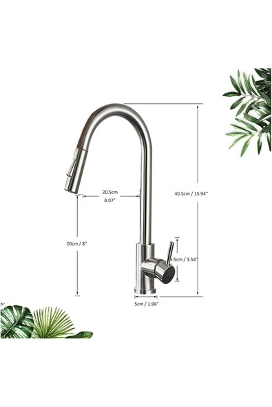 Smart Dokunmaik Mutfak Evye Bataryası Siyah Renk Spiralli Fiskiyeli Yeni Ithal 7 Yıl Garantili - Resim 8