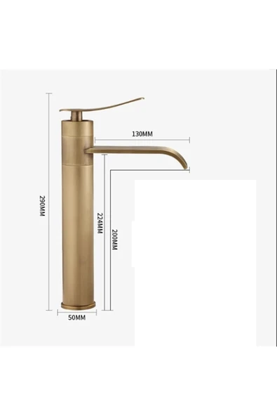 Banyo Çanak Lavabo Bataryası Antik Renk Şelale Model 7 Yıl Garantili Ithal - Resim 5