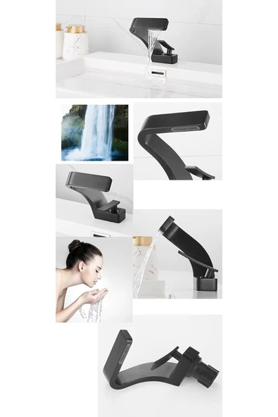 Banyo Lavabo Bataryası Antrasit Renk Şelale Yeni Tasarım 7 Yıl Garantili İthal - Resim 2