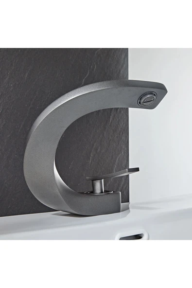 Banyo Lavabo Bataryası Antrasit Renk Şelale Yeni Tasarım 7 Yıl Garantili İthal - 2