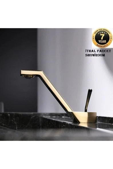 Banyo Lavabo Bataryası Mat Gold Renk Şelale Yeni Tasarım 7 Yıl Garantili İthal