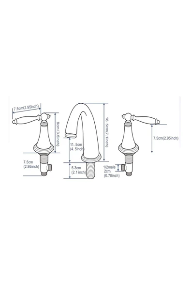 Banyo Lavabo Bataryası Ankastre 3lü Set Antik Renk Yeni Model 7 Yıl Garantili İthal - 6