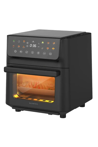 KUMTEL XXL 12 Litre Fastfryer (Yağsız Fritöz Airfryer )  Çok Fonksiyonlu Siyah 1800 Watt  HAF-10