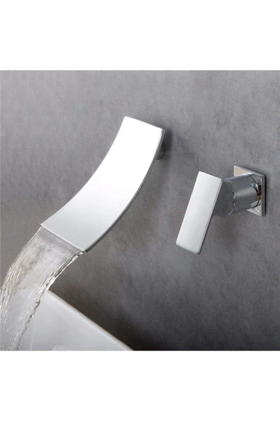 Banyo Lavabo Bataryası Küvet Jakuzi Ankastre Krom Şelale 7 Yıl Garantili Sıva Altı Dahil - Resim 3