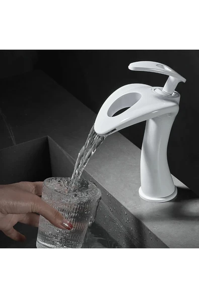 Banyo Lavabo Bataryası Beyaz Renk Yeni Model Şelale  7 Yıl Garantili Ithal - Resim 3