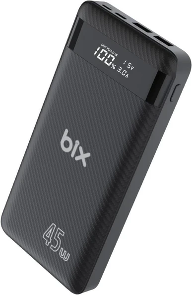 Bix PB202 Siyah 20000 mAh Hızlı Şarj Powerbank - Teşhir