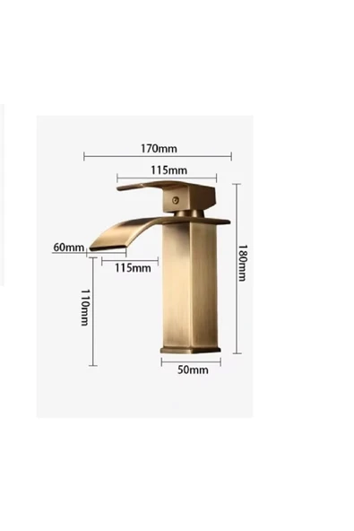 Banyo Lavabo Bataryası Şelale Antik Renk Yeni Tasarım 7 Yıl Garantili İthal - 4