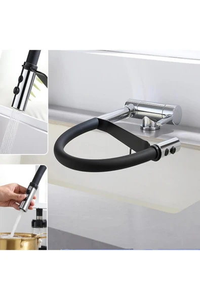 Mutfak Pencere Önü Katlanır Evye Bataryası Spiralli ve Fiskiyeli Yeni 7 Yıl Garantili Ithal - Resim 2