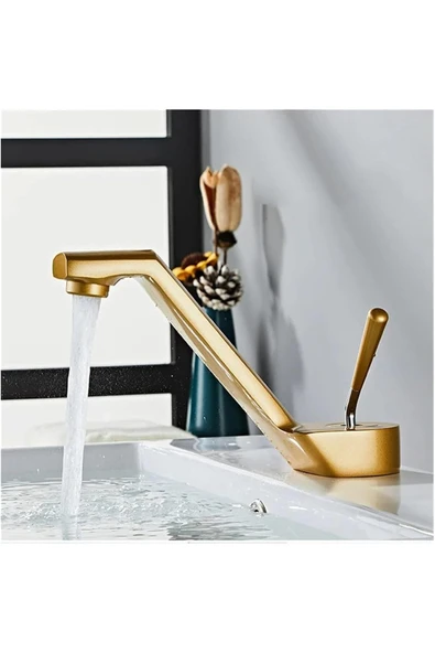 Banyo Lavabo Bataryası Mat Gold Renk Şelale Yeni Tasarım 7 Yıl Garantili İthal - 3