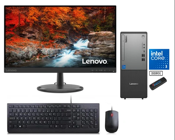 Lenovo Thinkcentre Neo 50T Gen 5 Intel Core I3-13100 64GB Ddr5 256GB SSD Fhd 23.8 Mon. Freedos Masaüstü Blgisayar NEO12UB0009TRM21+ZETTAUSBBELLEK