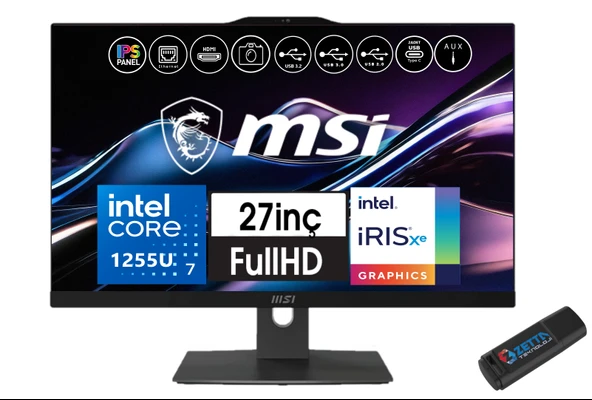 Msı Modern AM272P Intel Core 7 1255U 16GB 1tb SSD Fhd 27" IPS WINDOWS11PRO All In One Bilgisayar 99H6X8TS03+ZETTAUSBBELLEK