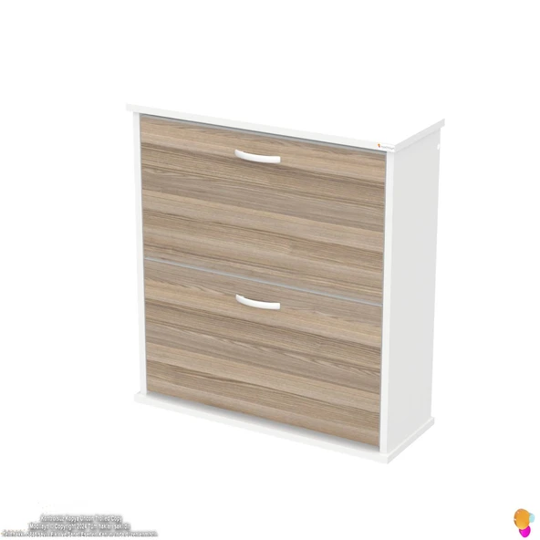 Modilayn UMAY Asma Kapı Önü 72 x 78 x 25,5 cm’ lik 2 Düşer Kapak 4 Göz Bölmeli Ayakkabılık - 6