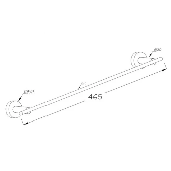 Mira Serisi Paslanmaz Mat Siyah Banyo Uzun Havluluk Havlu Askısı - 2